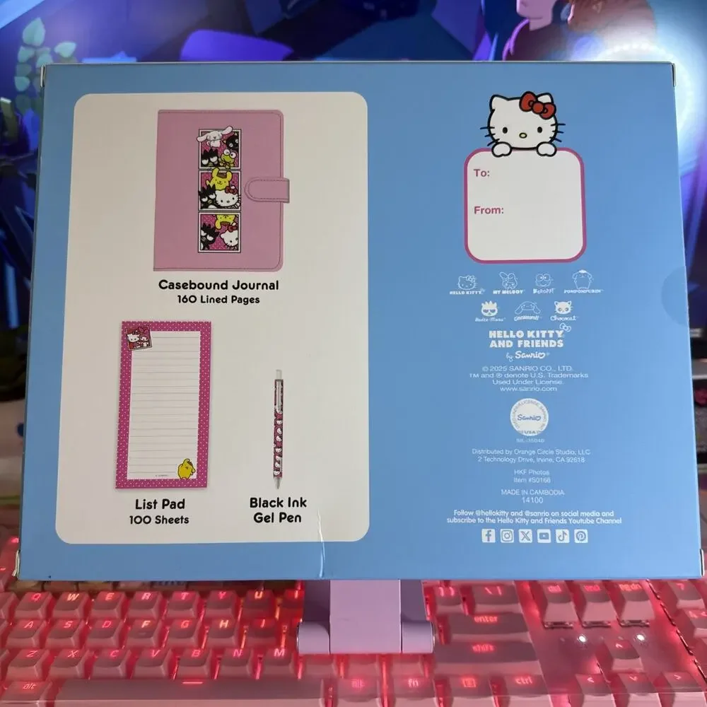 Sanrio Hello Kitty & Friends Journal List Pad Gel Pen Gift Set Pink Lined 2025
